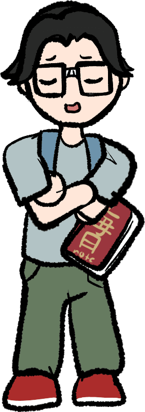 Illustrated MainichiJP mascot in a scarf
